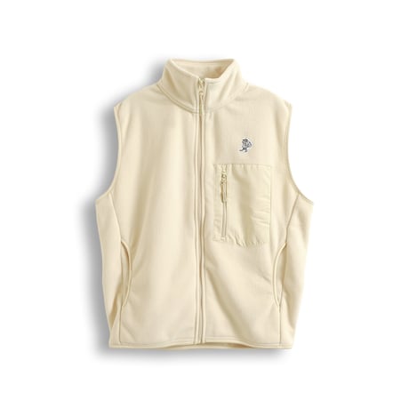 YARU des TENNIS ヤルデテニス / 刺しゅうワッペン FLEECE ZIP VEST / IVORY