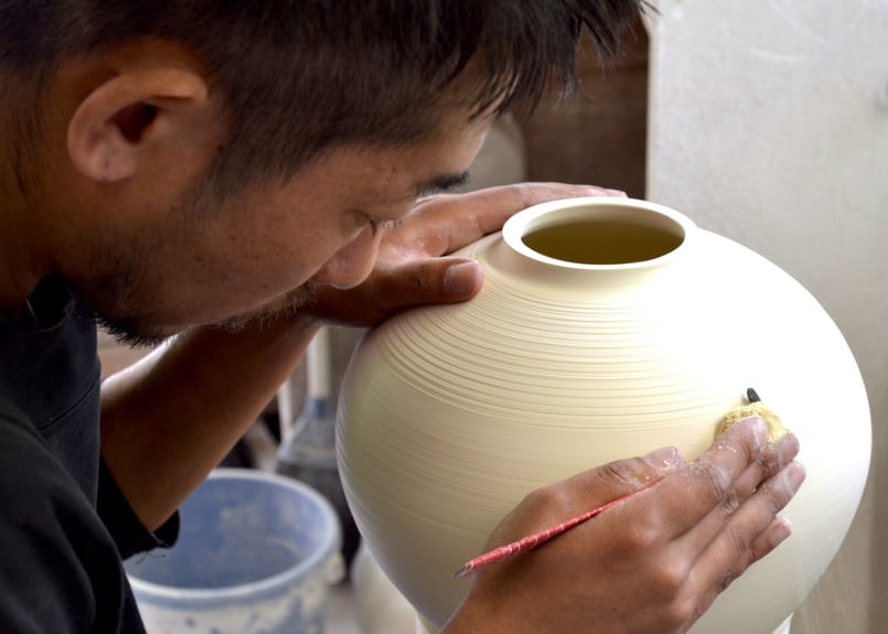 竜山窯 水差し 澄清な青白磁　 凌山窯　 五嶋竜也 on 月花 | B cup porcelain Blue / 青白磁カップB 工芸品
