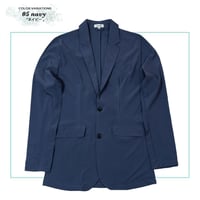 N-総柄 薄軽 エアーベント テーラードジャケット ネイビー 真夏 超薄手