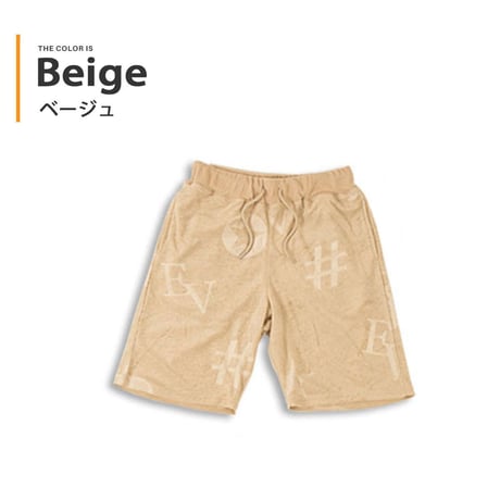 モチーフ柄 型押し パイル生地 ショーツ/ベージュ(全3色)