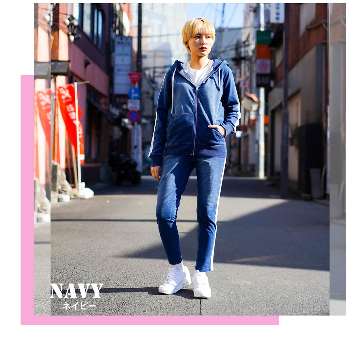 N-1本ラインデニム セットアップ ユニセックス/Navy(2color) | denim