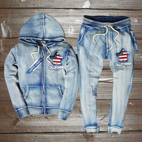 サガラ星条旗 カットデニム セットアップ/Blue(2color)