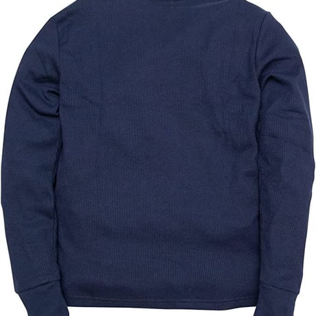 サーマル ワッフル クルーネック ロングTシャツ /Navy(4color)