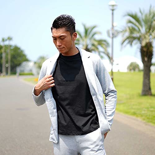 伸縮 スウェット 楽 テーラードジャケット セットアップ/ライトグレー