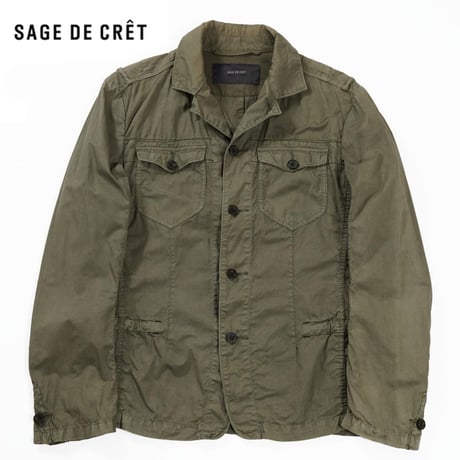 SAGE DE CRET 春 ミリタリー シャツ ジャケット  カーキ/L RU
