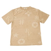 モチーフ柄 型押し パイル生地 Tシャツ/ベージュ(全3色)