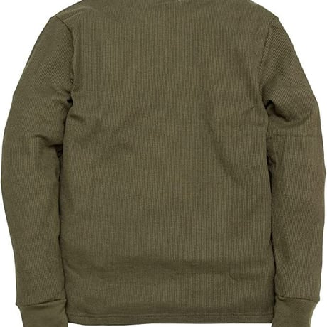 サーマル ワッフル ヘンリーネック ロンT/Khaki(4color)