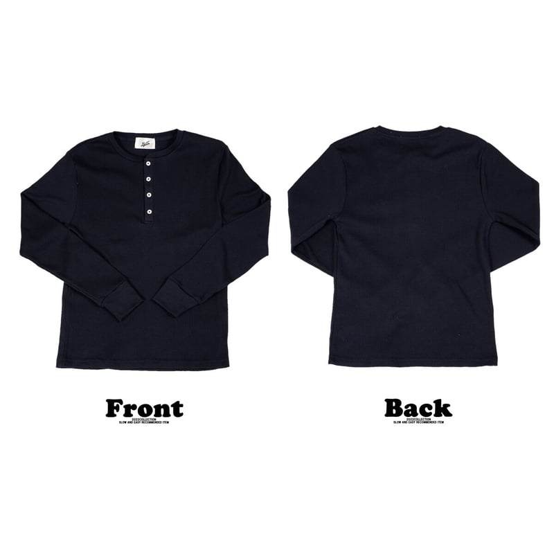 サーマル ワッフル ヘンリーネック ロンT/Navy(4color) | denim setu