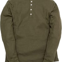 サーマル ワッフル ヘンリーネック ロンT/Khaki(4color)