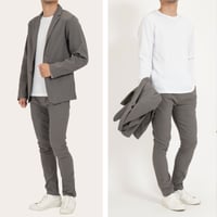 スーパーストレッチ 超伸縮 ジャケット セットアップ/Gray(3color)