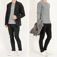 スーパーストレッチ 超伸縮 ジャケット セットアップ/Black(3color)
