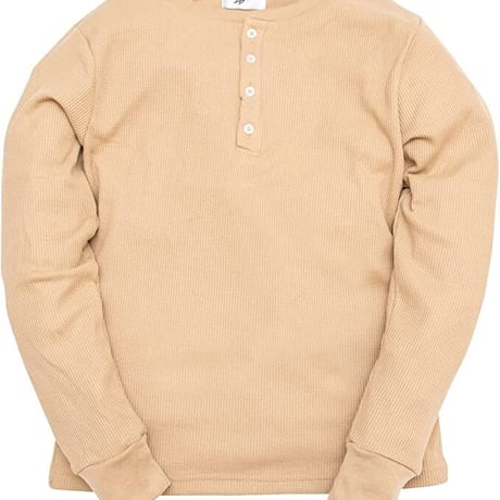 サーマル ワッフル ヘンリーネック ロンT/Beige(4color)