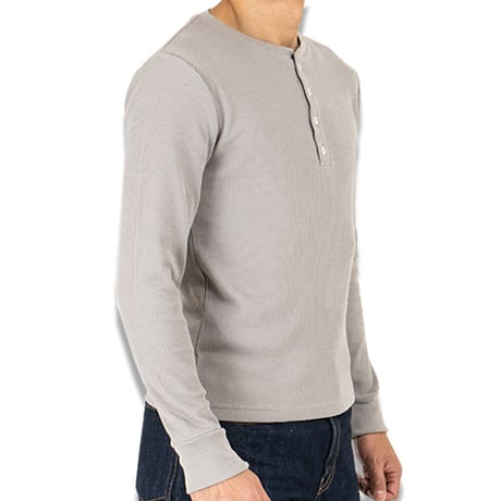 サーマル ワッフル ヘンリーネック ロンT/Gray(4color)