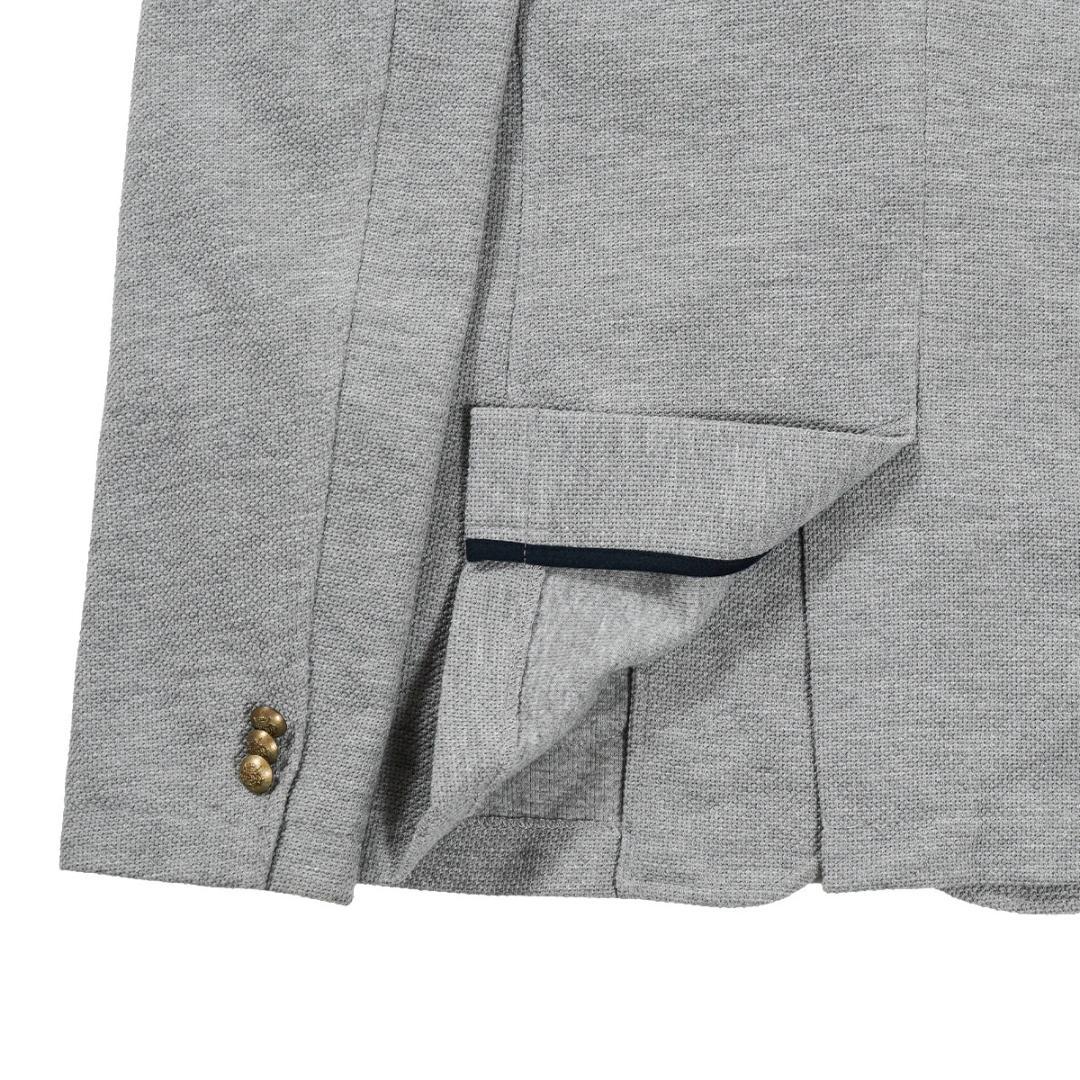 ZARA MAN ニット テーラード ジャケット グレーL 春ジャケ RU ZARA MAN ニット テーラード ジャケット グレーL 春ジャケ RU
