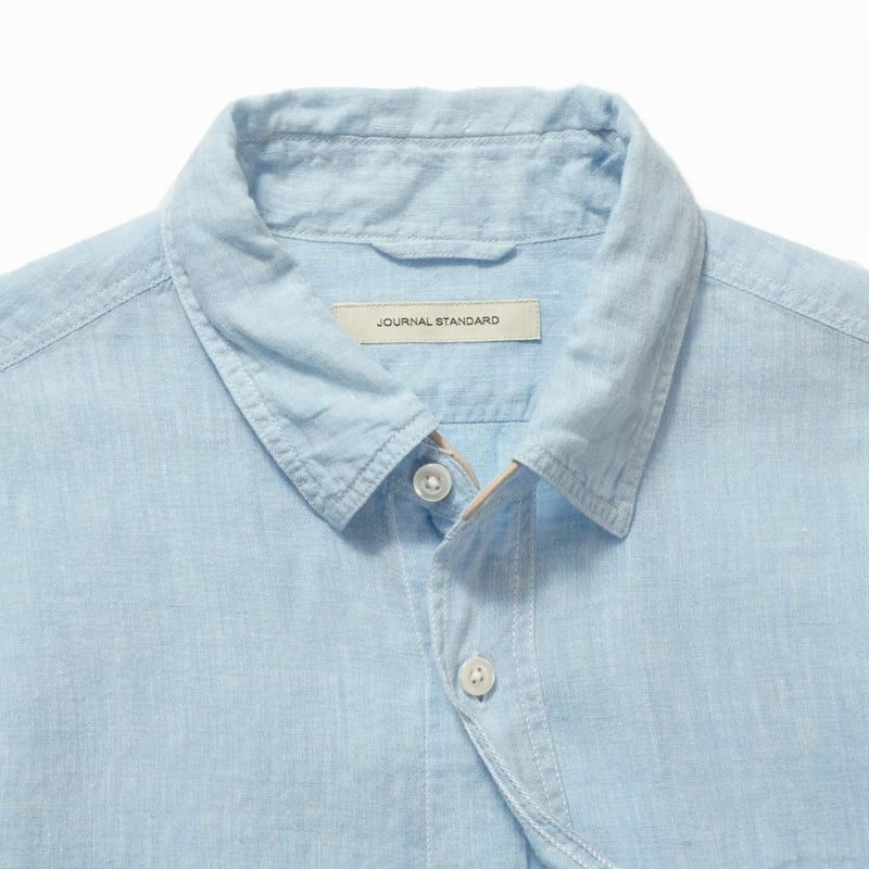 journal standard luxe サックスブルー長袖リネンシャツ JOURNAL STANDARD LUXE シャツ ブラウス OX ダッチカラーシャツ