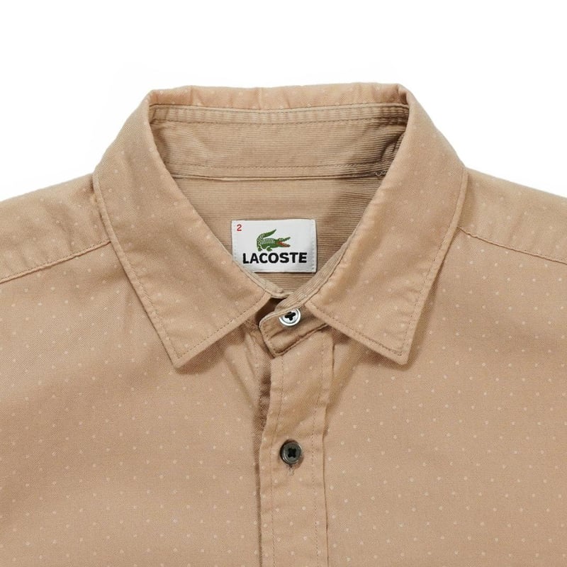 LACOSTE ラコステ ドット柄 長袖 シャツ ベージュ 2(M) RU | denim s 