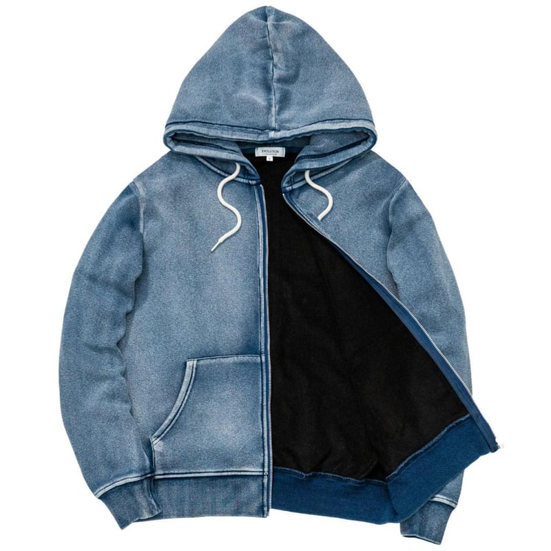 裏シャギーボア カットデニム パーカー Blue(2color) | denim setup  