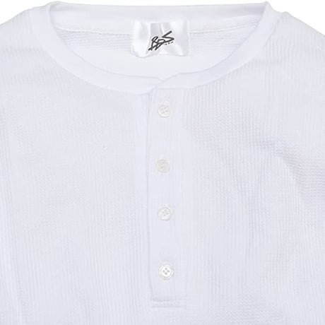 サーマル ワッフル ヘンリーネック ロンT/White(4color)