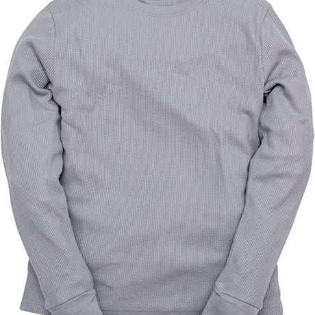サーマル ワッフル クルーネック ロングTシャツ /Gray(4color)