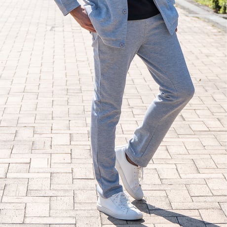 スウェット 伸縮 ポンチ イージースラックス パンツ(5color)M~4L