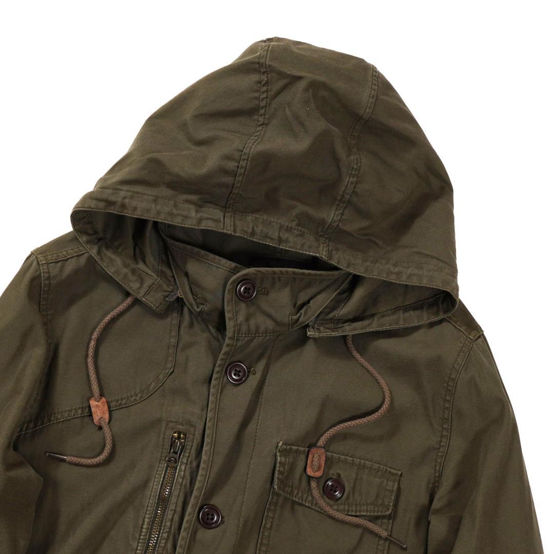Eddie Bauer ミリタリーマウンテンパーカー フード着脱 カーキM RU
