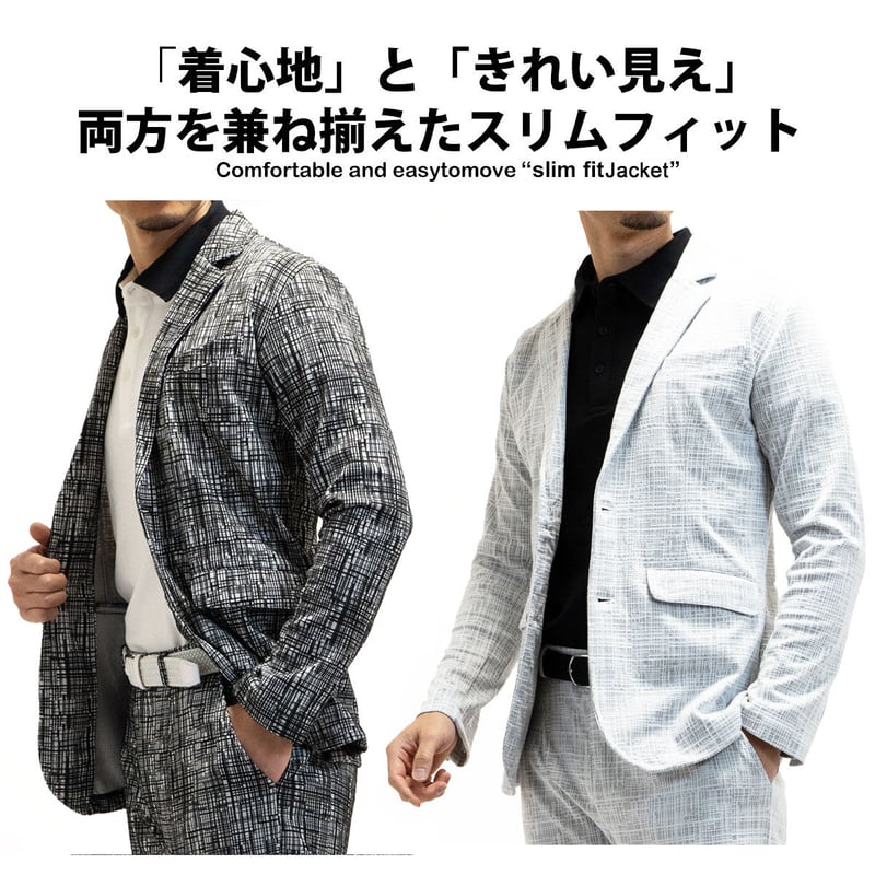 ゴルフ ニットジャガード ストレッチ テーラードジャケット Gray ゴルフ ニットジャガード ストレッチ テーラードジャケット Gray