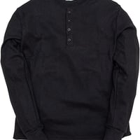 サーマル ワッフル ヘンリーネック ロンT/Black(4color)