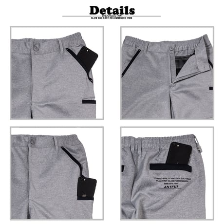 4way ストレッチ ジョガーパンツ ゴルフパンツ Gray(3color)