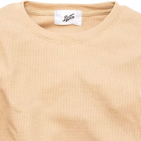 サーマル ワッフル クルーネック ロングTシャツ /Beige(4color)