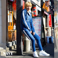 N-1本ラインデニム セットアップ  ユニセックス/Navy(2color)