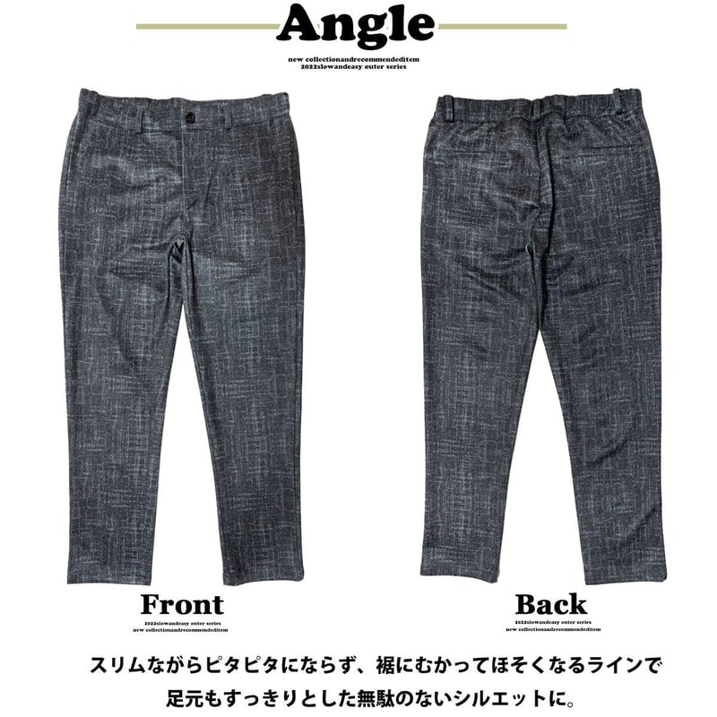 ゴルフ 総柄 ストレッチ タイトパンツ メランジェチェック/黒