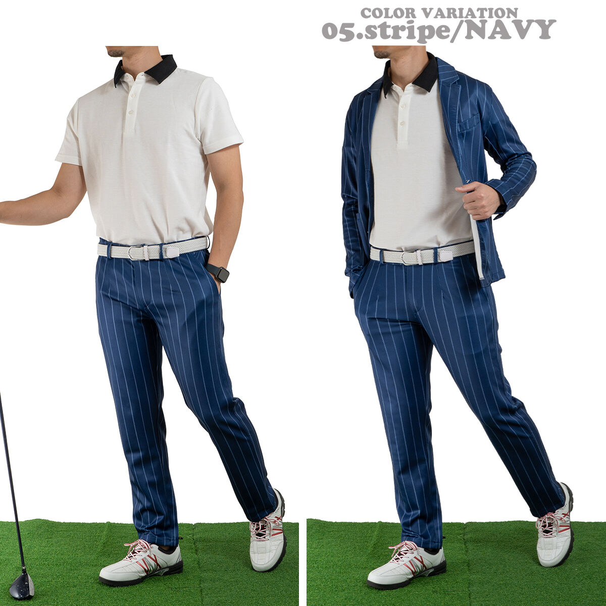 PGG ストライプ ゴルフパンツ PGG ストライプ ゴルフパンツ COMONGOLF パンツ ストレッチ