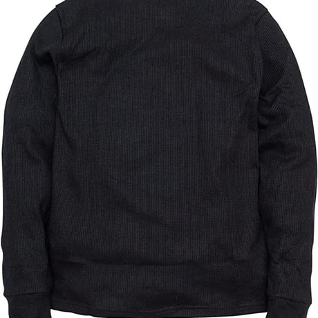 サーマル ワッフル クルーネック ロングTシャツ /Black(4color)