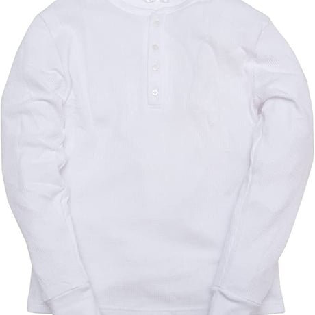 サーマル ワッフル ヘンリーネック ロンT/White(4color)