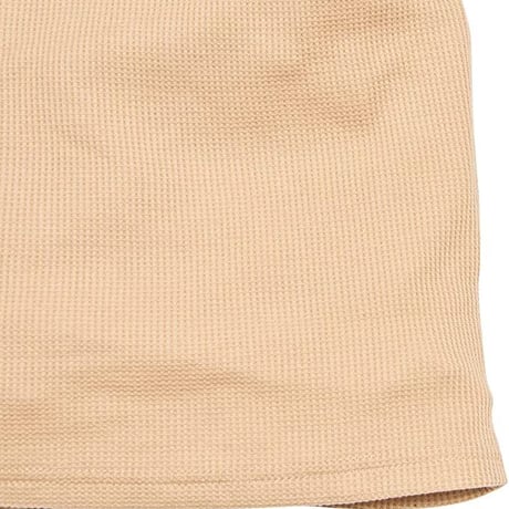 サーマル ワッフル クルーネック ロングTシャツ /Beige(4color)