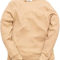 サーマル ワッフル クルーネック ロングTシャツ /Beige(4color)