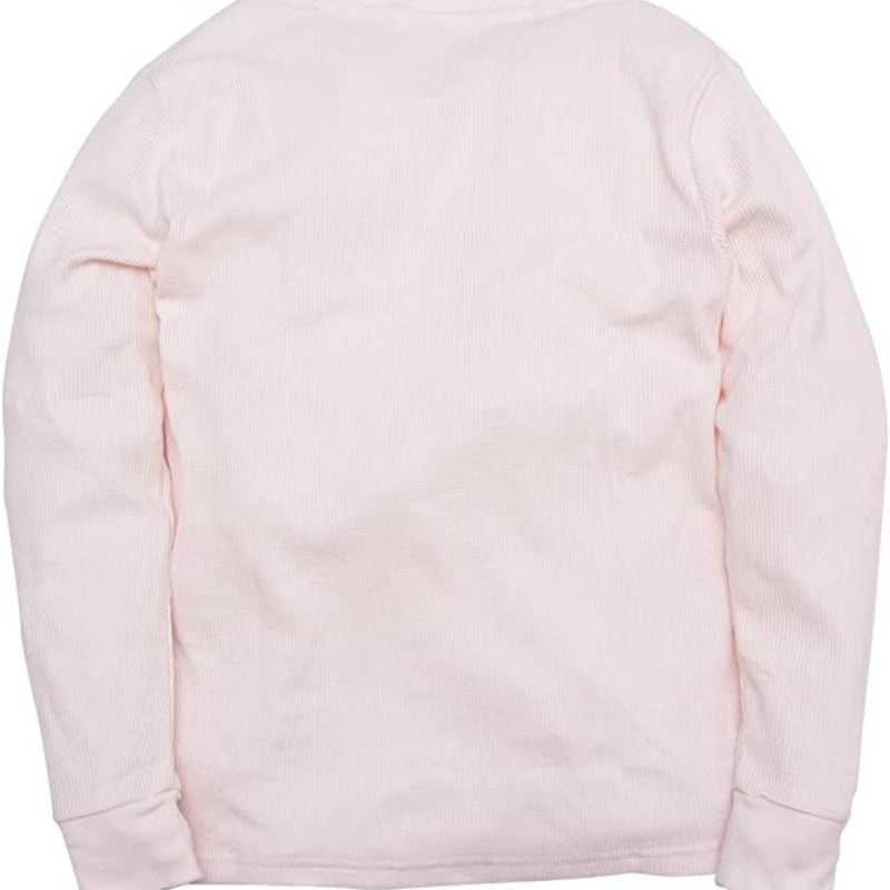 サーマル ワッフル クルーネック ロングTシャツ /Pink(4color