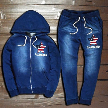 サガラ星条旗 カットデニム セットアップ/Navy(2color)