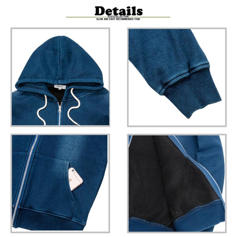 裏シャギーボア カットデニム パーカー Navy(2color) | denim setup