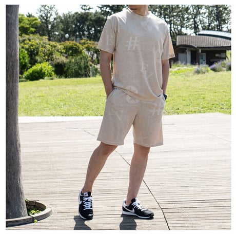 モチーフ柄 型押し パイル生地 ショーツ/ベージュ(全3色)