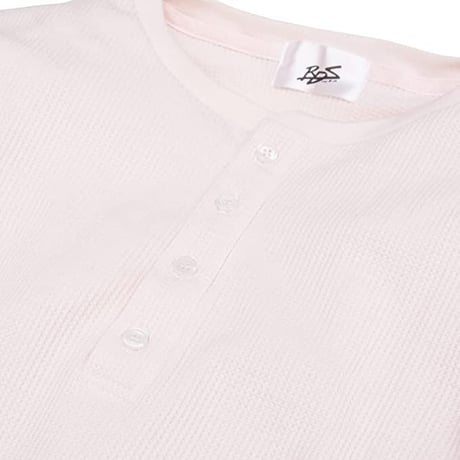 サーマル ワッフル ヘンリーネック ロンT/Pink(4color)