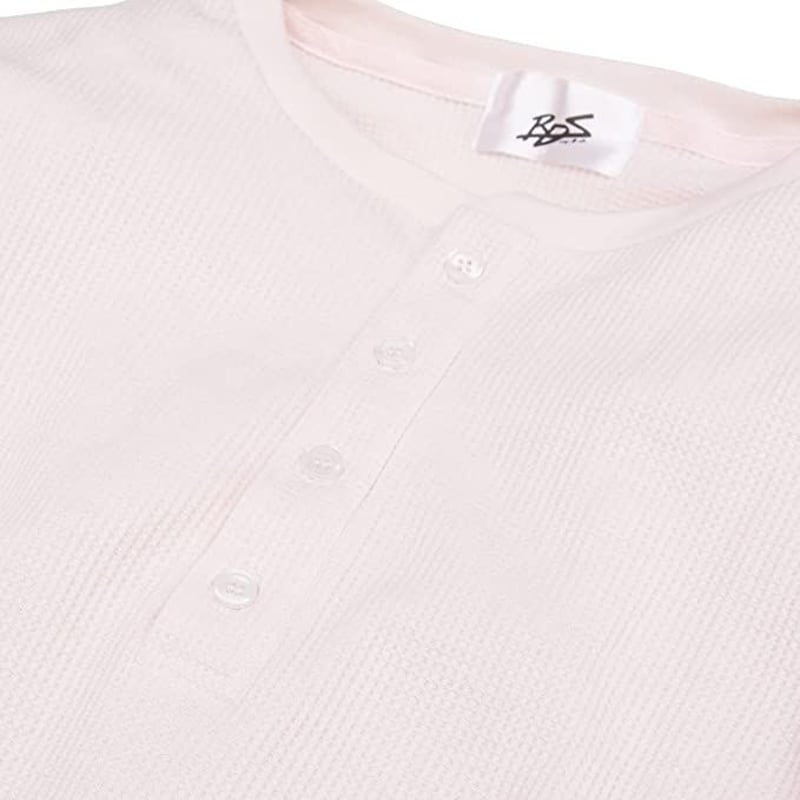 サーマル ワッフル ヘンリーネック ロンT/Pink(4color) | denim