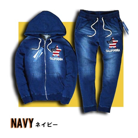 N－サガラ星条旗 デニム セットアップ ユニセックス/Navy(2color)