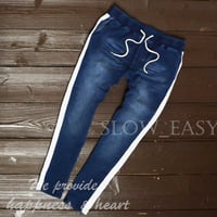 サイドライン １本 カットデニム/Navy(2color)