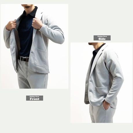 スポンジエンボス ストレッチ 2B テーラードジャケット Gray(3color)