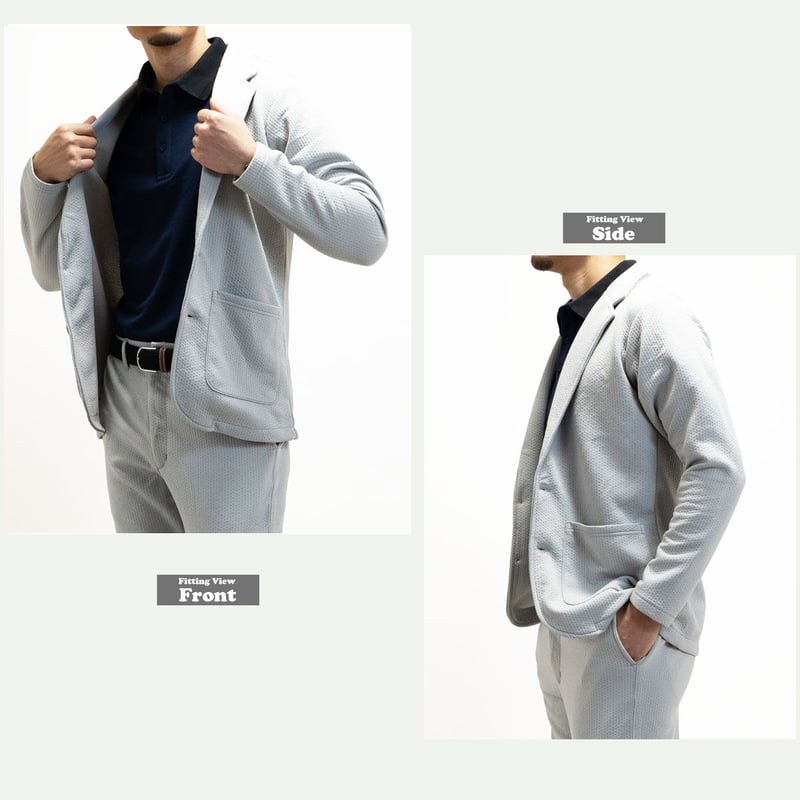 スポンジエンボス ストレッチ 2B テーラードジャケット Gray(3color