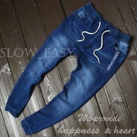 新品☆カットデニム ジョガーパンツ/Navy(2color)