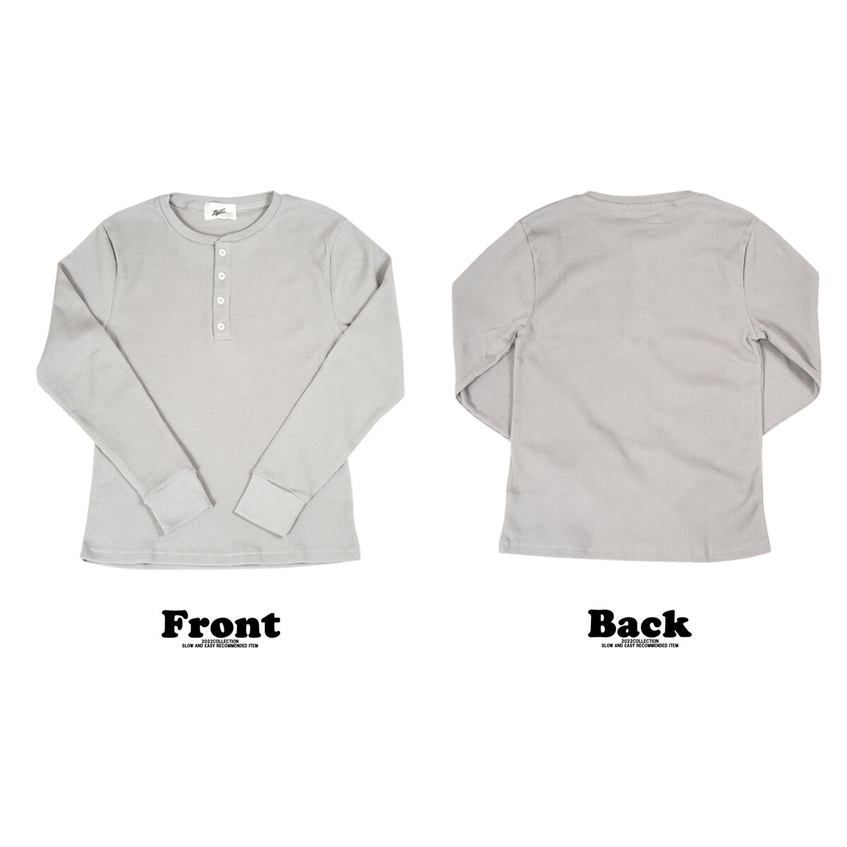 サーマル ワッフル ヘンリーネック ロンT/Gray(4color) | denim setu