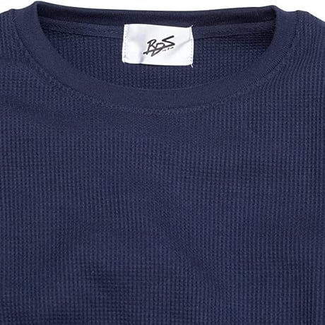 サーマル ワッフル クルーネック ロングTシャツ /Navy(4color)