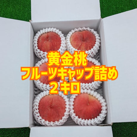 黄金桃  ２キロ (フルーツキャップ詰め)